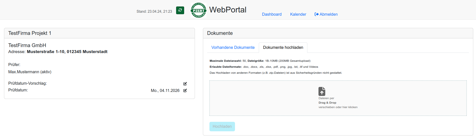 Webportal PZERT GmbH